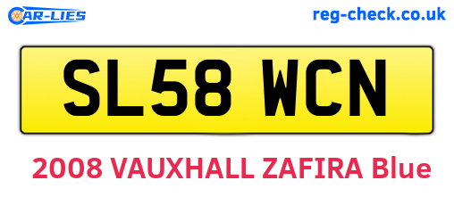 SL58WCN are the vehicle registration plates.
