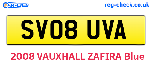 SV08UVA are the vehicle registration plates.