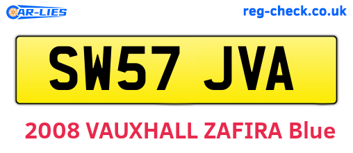 SW57JVA are the vehicle registration plates.