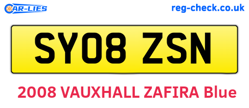 SY08ZSN are the vehicle registration plates.