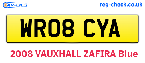 WR08CYA are the vehicle registration plates.