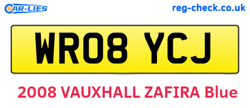 WR08YCJ are the vehicle registration plates.