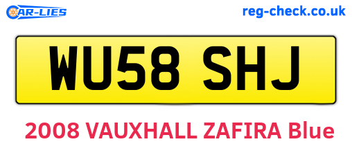 WU58SHJ are the vehicle registration plates.