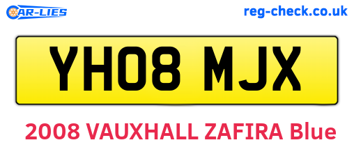 YH08MJX are the vehicle registration plates.