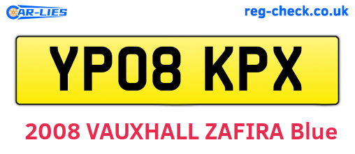 YP08KPX are the vehicle registration plates.