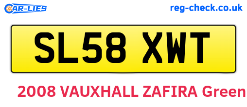 SL58XWT are the vehicle registration plates.
