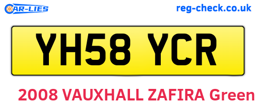 YH58YCR are the vehicle registration plates.