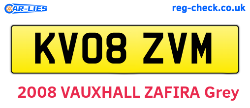 KV08ZVM are the vehicle registration plates.