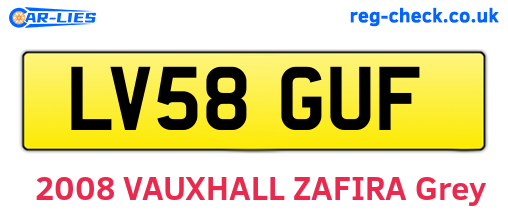 LV58GUF are the vehicle registration plates.