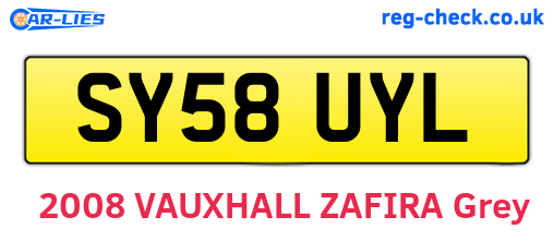 SY58UYL are the vehicle registration plates.