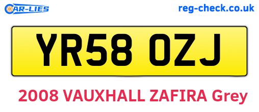 YR58OZJ are the vehicle registration plates.