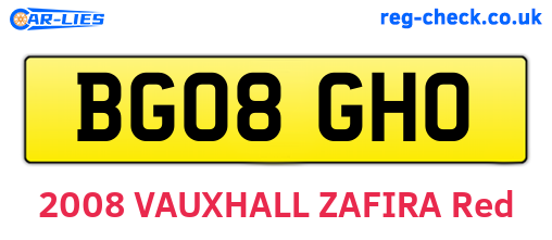 BG08GHO are the vehicle registration plates.
