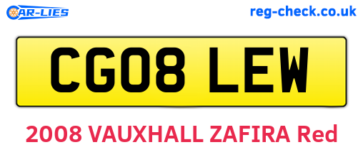 CG08LEW are the vehicle registration plates.