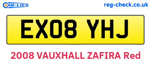 EX08YHJ are the vehicle registration plates.