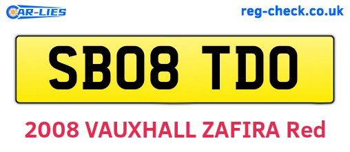 SB08TDO are the vehicle registration plates.
