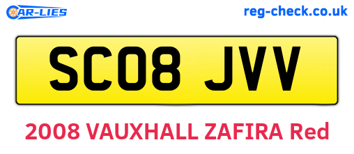 SC08JVV are the vehicle registration plates.