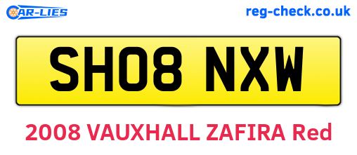 SH08NXW are the vehicle registration plates.