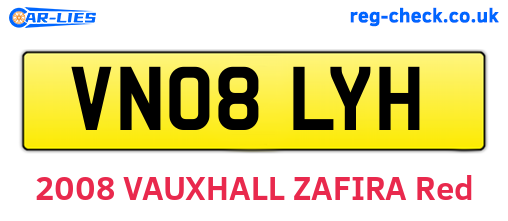 VN08LYH are the vehicle registration plates.