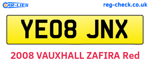 YE08JNX are the vehicle registration plates.