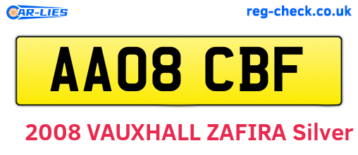 AA08CBF are the vehicle registration plates.