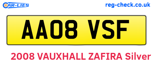 AA08VSF are the vehicle registration plates.