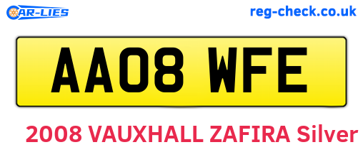 AA08WFE are the vehicle registration plates.