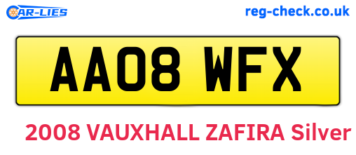 AA08WFX are the vehicle registration plates.