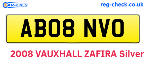 AB08NVO are the vehicle registration plates.