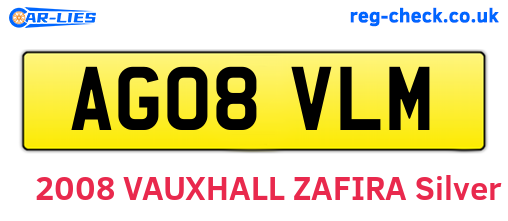 AG08VLM are the vehicle registration plates.