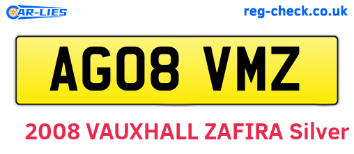 AG08VMZ are the vehicle registration plates.