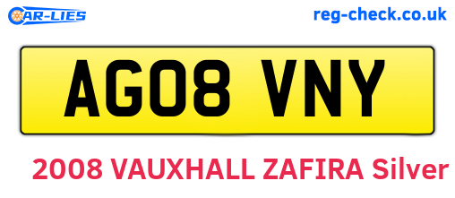 AG08VNY are the vehicle registration plates.