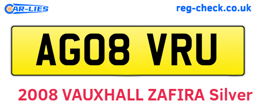 AG08VRU are the vehicle registration plates.