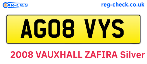 AG08VYS are the vehicle registration plates.