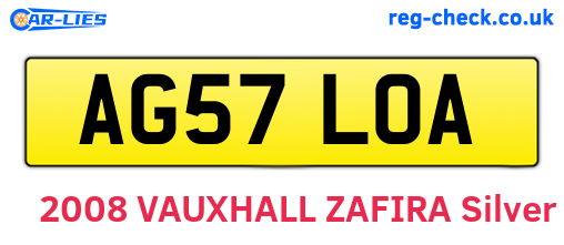 AG57LOA are the vehicle registration plates.