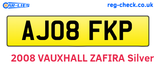 AJ08FKP are the vehicle registration plates.
