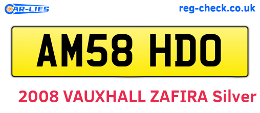 AM58HDO are the vehicle registration plates.