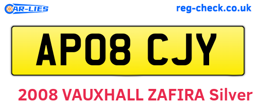 AP08CJY are the vehicle registration plates.