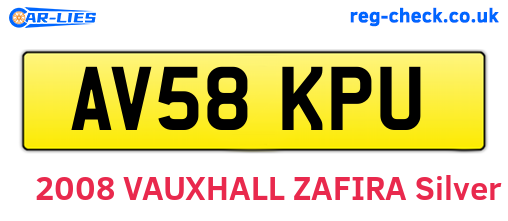 AV58KPU are the vehicle registration plates.