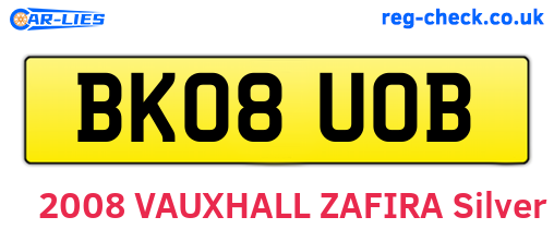 BK08UOB are the vehicle registration plates.