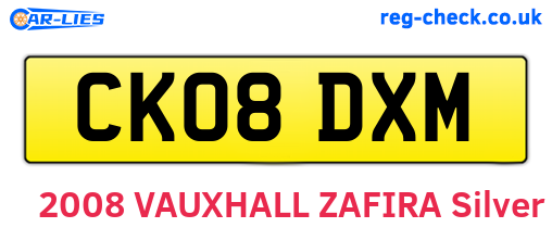 CK08DXM are the vehicle registration plates.