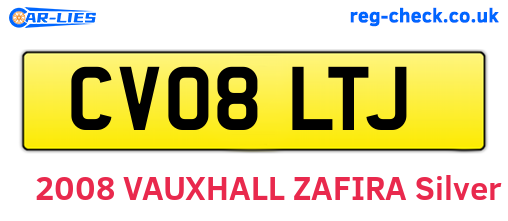 CV08LTJ are the vehicle registration plates.