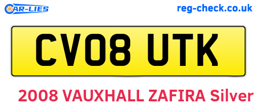 CV08UTK are the vehicle registration plates.