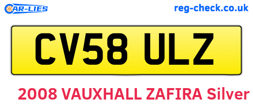 CV58ULZ are the vehicle registration plates.