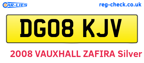 DG08KJV are the vehicle registration plates.