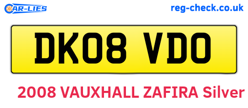 DK08VDO are the vehicle registration plates.