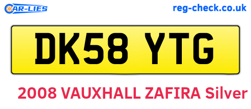 DK58YTG are the vehicle registration plates.
