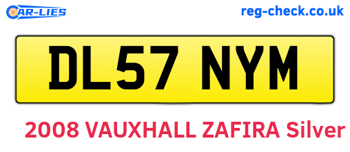 DL57NYM are the vehicle registration plates.