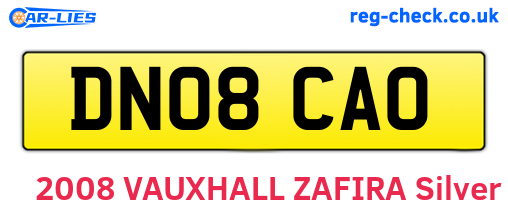 DN08CAO are the vehicle registration plates.