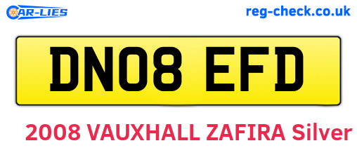 DN08EFD are the vehicle registration plates.