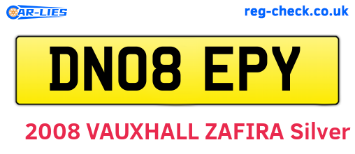 DN08EPY are the vehicle registration plates.